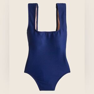 NWT J. Crew Rib Square-neck One-piece Swimsuit in Blue Plus Size 24